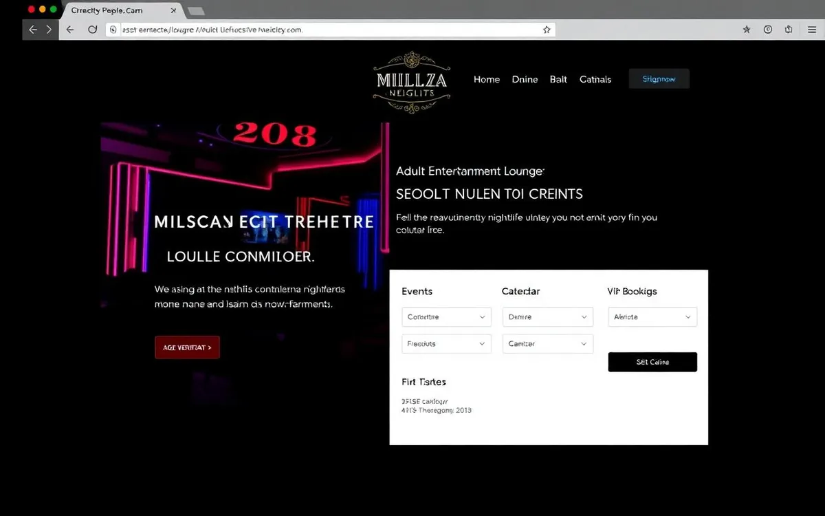 Lounges, clubs & venues website concept by Zehlm Web Development